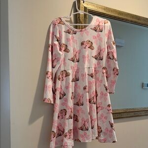 Pink Bow & Cowboy Boot Print Swing Dress